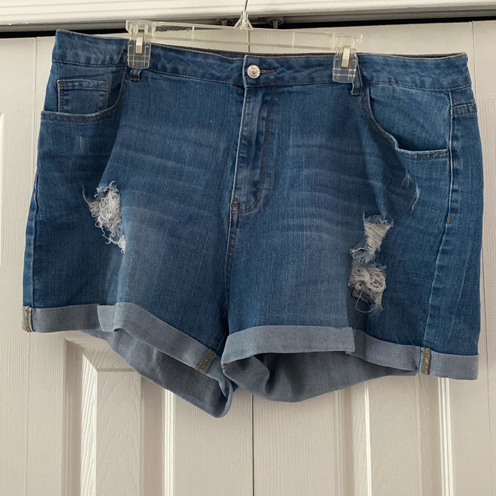 Distressed Denim Shorts